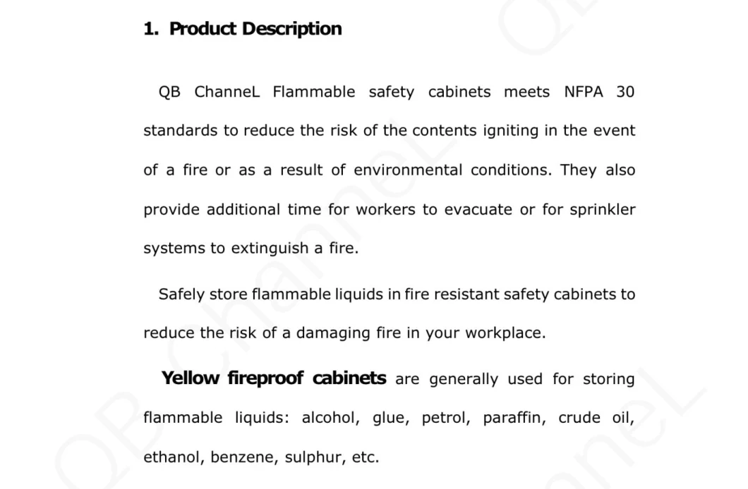 Laboratory Industry FM & CE 60 Gal/227L Chemical Flammable Liquid Dangerous Goods Safety Storage Cabinets