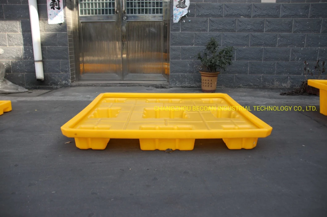 4 Drums Heavy Duty Oil Chemical Anti-Spill Detachable Plastic Pallet with Factory Price for Sale